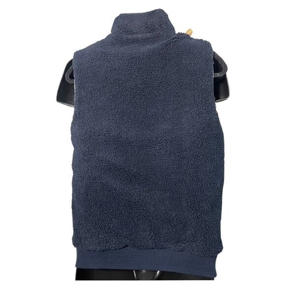 ORIGINAL PENGUIN Reversible Puff Vest blue heather side OR blue Sherpa like side - Picture 10 of 10